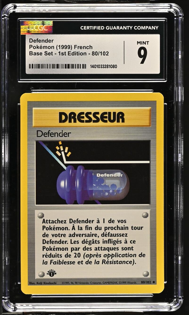CGC 9 MINT Defender 1st Edition 80/102 French Base Set 1999 Uncommon (PSA/BGS)